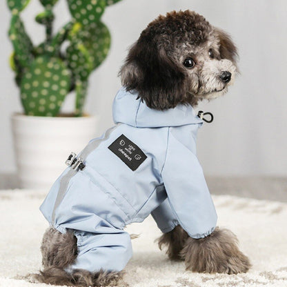 Reflective Dog Raincoat Waterproof Mesh Breathable Dog Rain Jacket Coat Clothes Small Medium Dogs Hoodies Jumpsuit Raincoats