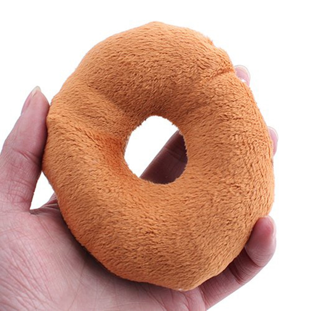 Pet Puppy Cat Donuts Squeaky Plush Toy