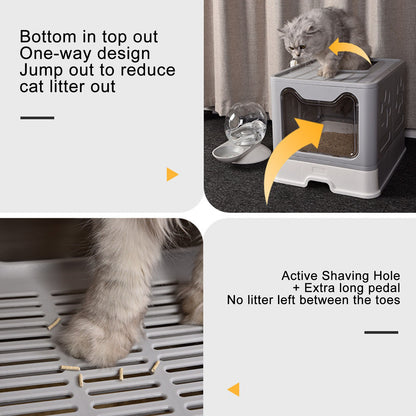 Cat Potty Litter Box Foldable Anti-splashing Cat Litter Box Pet Toilet