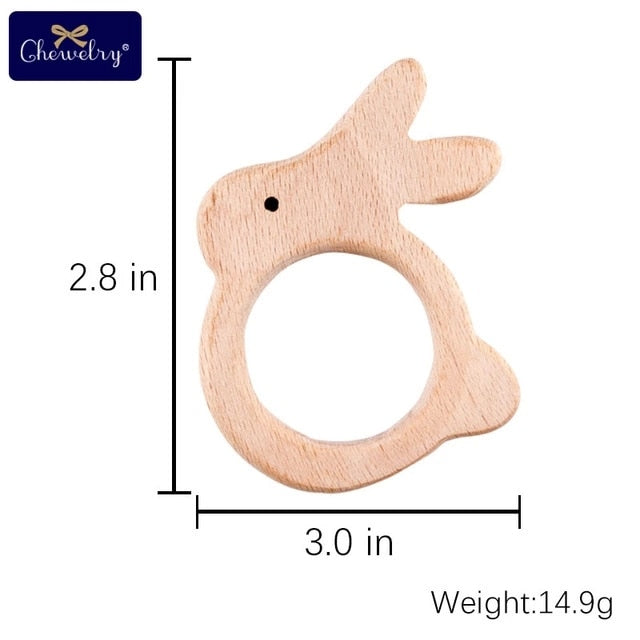 Animals Beech Teething Grasping Wooden Animal Toy
