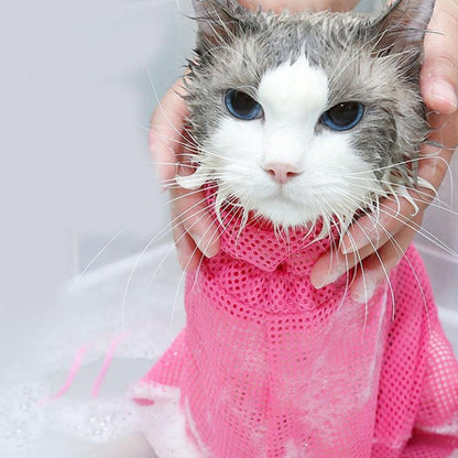 Upgraded Mesh Cat Grooming Bathing Bag