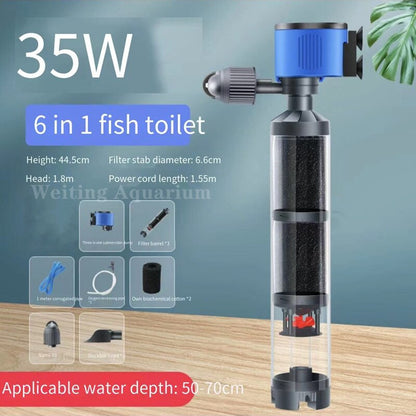 15W/25W/35W 6 in 1 fish toilet filter pump