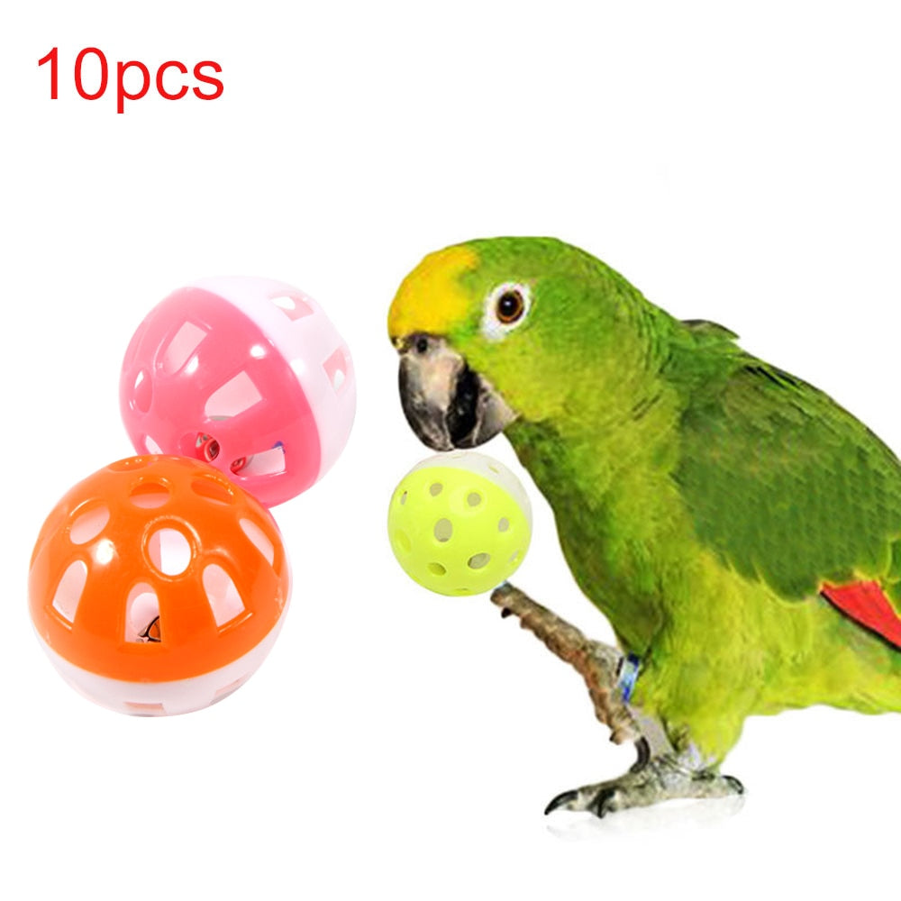 Pet Parrot Toy Colorful Hollow Rolling Bell