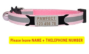 Reflective Cat Safety Buckle Collar Adjustable Custom Personalized ID Free Engraving Nylon Puppy Kittens Necklace