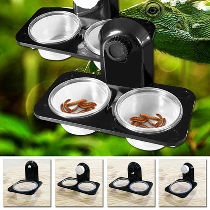 1pcs ABS Reptile Tank Food Water Feeding Bowl