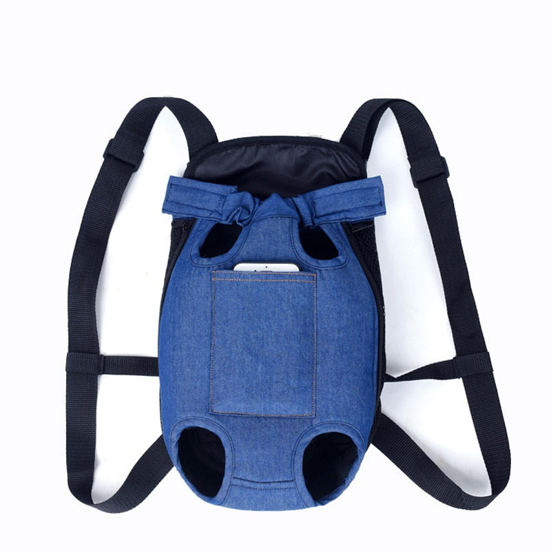 Denim Pet Dog Backpack Outdoor Travel Dog Carrier