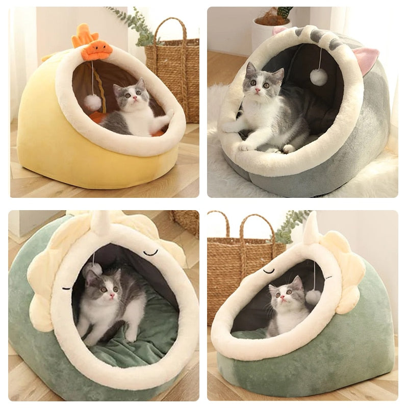 Sweet Cat Bed Warm Pet Basket Cozy Kitten Lounger Cushion