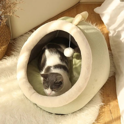 Sweet Cat Bed Warm Pet Basket Cozy Kitten Lounger Cushion