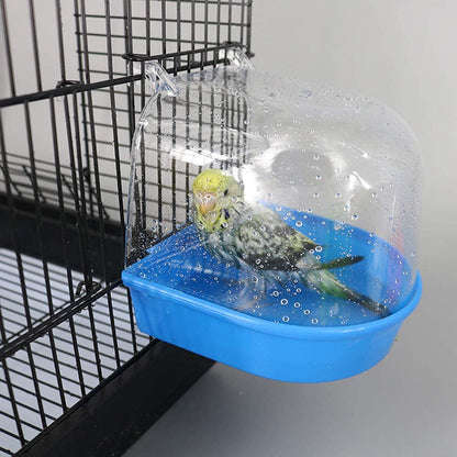 Hanging Bird Bath Cube Parrots Bathtub