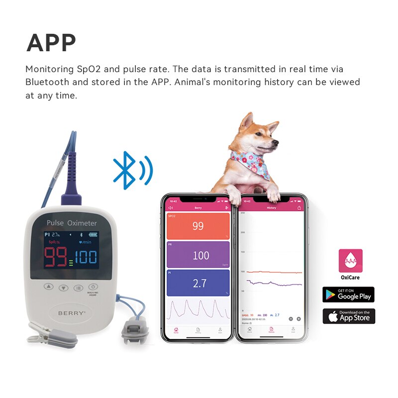 Pet Digital Oximeter Dog Cat Rabbit Bird