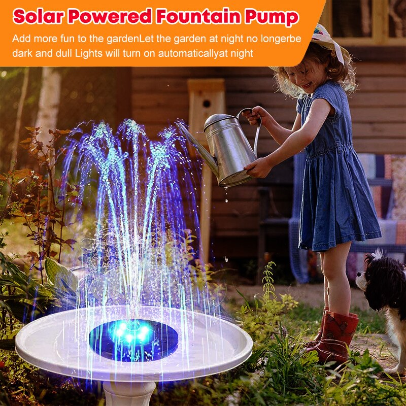 18/16/13cm Outdoor Solar Water Fountain