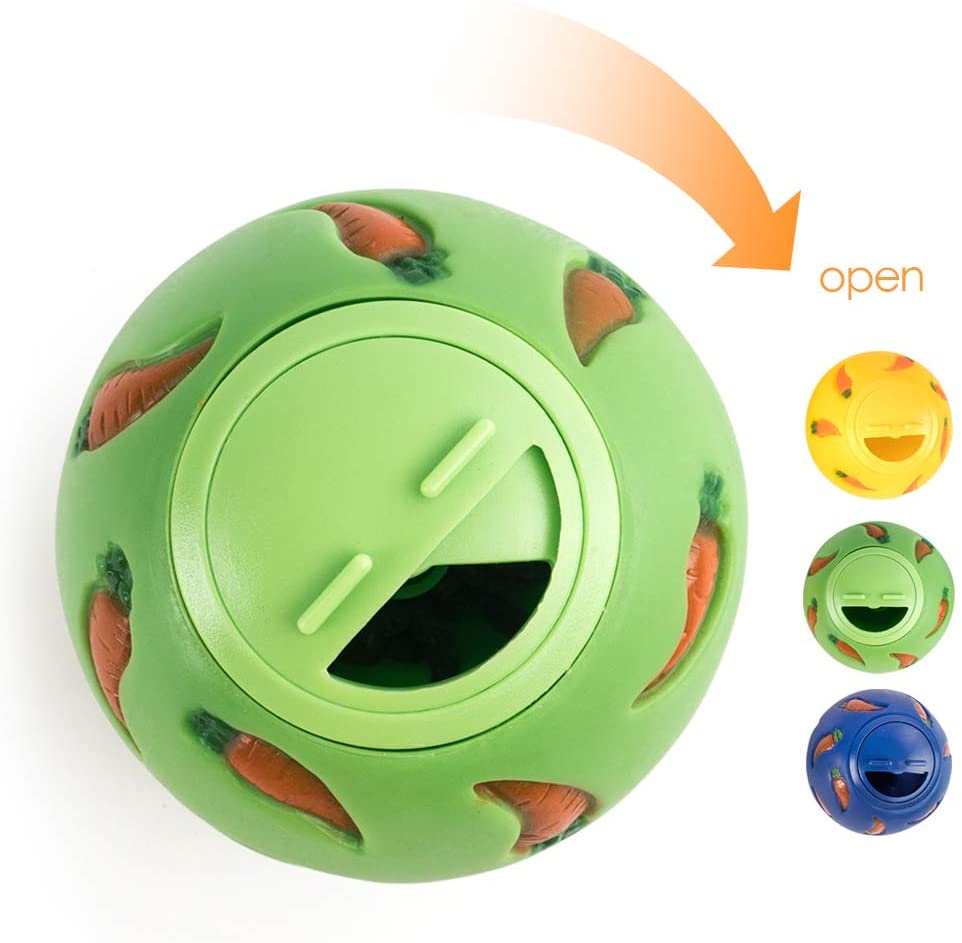 Rabbit Treat Ball Interactive Bunny Toy Adjustable Opening Treat Toy Slow Feeder for Guinea Pigs Rabbits Hedgehogs Hamster Toy