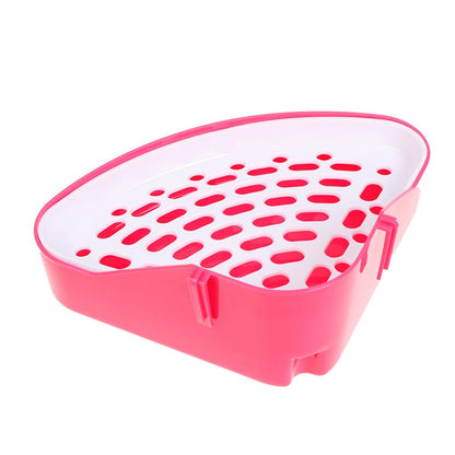 Rabbit Litter Tray Pet Cat Hamster Mice Mouse Corner Toilet Box Clean Indoor Pet Litter Training Tray For Small Animal Pets Hot