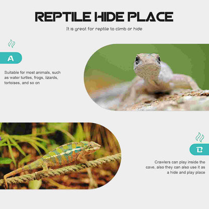 Reptile Gecko Ladder Hut Hide Husk Housecave Tank