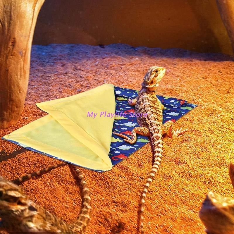 Reptile Beds Lizard Bed Bearded Dragon Pets' Sleeping Bag Little Animal Lounger Accessories Breathable Flannel Pillow +Blanket