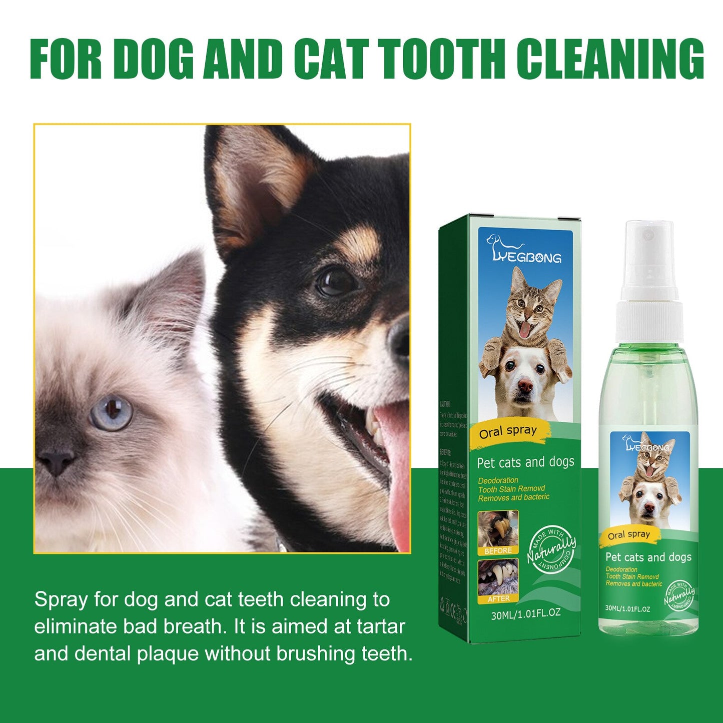 Pet Oral Spray Dog Teeth Cleaning Remove Bad