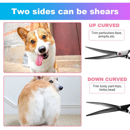 Portable Curved Pet Hair Scissors