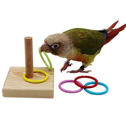 Bird Training Toys Set Wooden Block Puzzle Toys