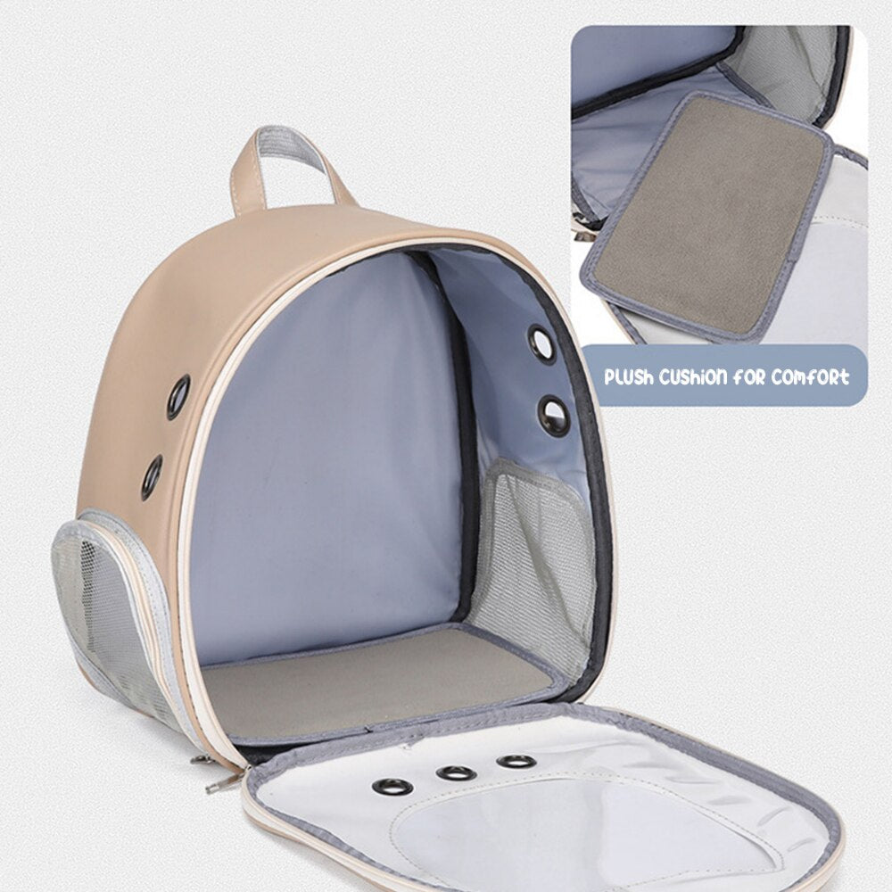 Cat Carrier Bag PU Portable Travel Outdoor Backpack