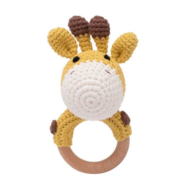 1Set Baby Toys Music Rattle Wood Crochet Bead Bracelet