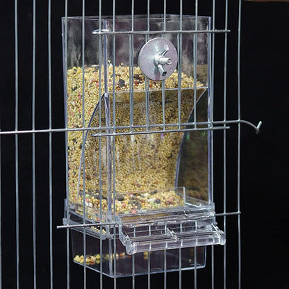Parrot Food Box Anti-splash Arc-shaped Self-sliding Design Automatic Feeder
