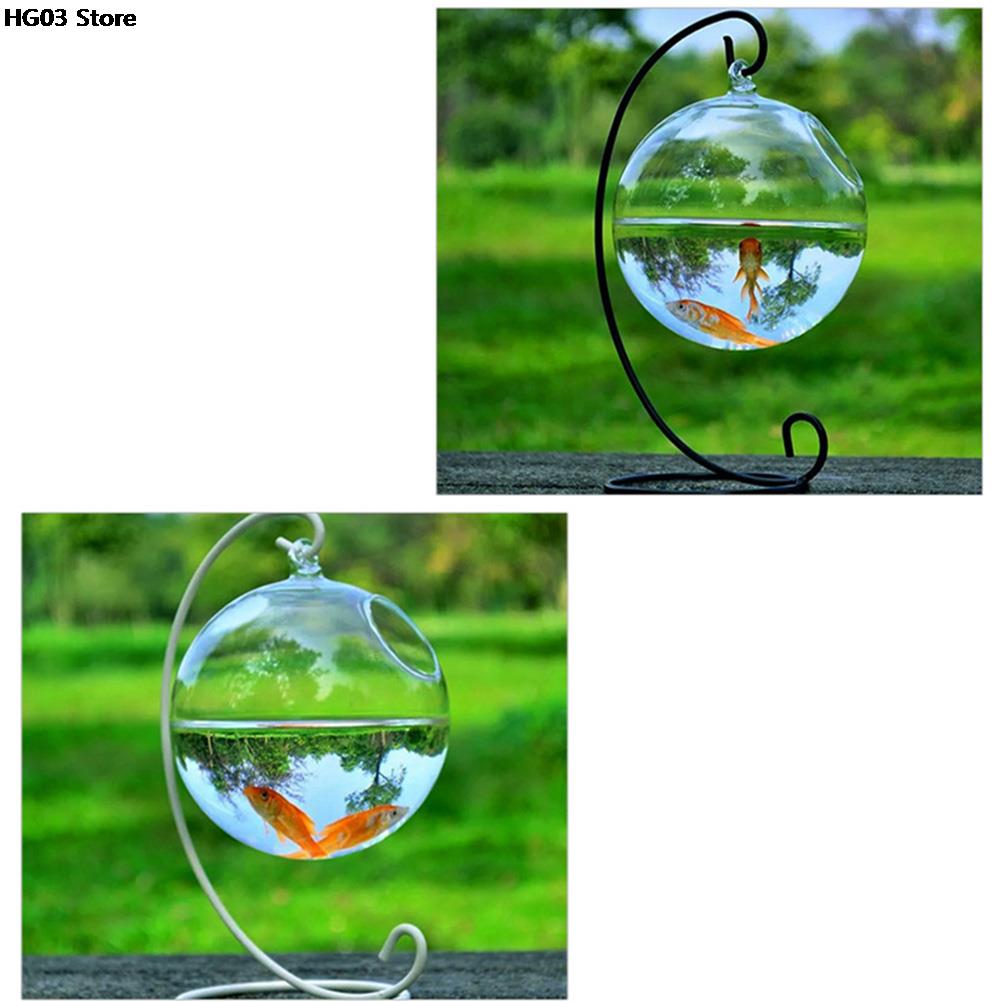 1Set Round Shape Hanging Glass Aquarium Fish Bowl