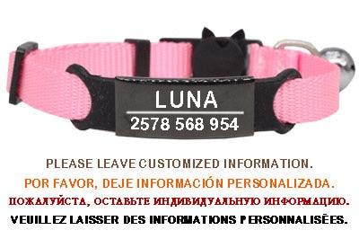 Personalized ID Tag Cat Collar Bell