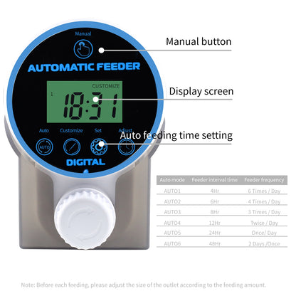 Boxtech Aquarium Automatic Fish Feeder with Time Display