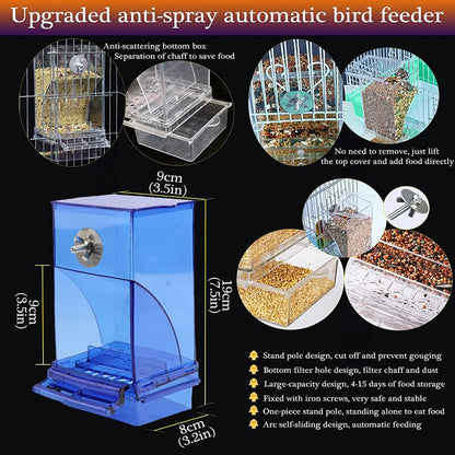 Parrot Food Box Anti-splash Arc-shaped Self-sliding Design Automatic Feeder
