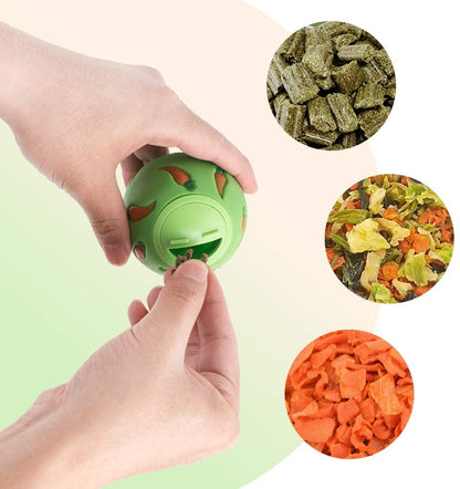 Rabbit Treat Ball Interactive Bunny Toy Adjustable Opening Treat Toy Slow Feeder for Guinea Pigs Rabbits Hedgehogs Hamster Toy