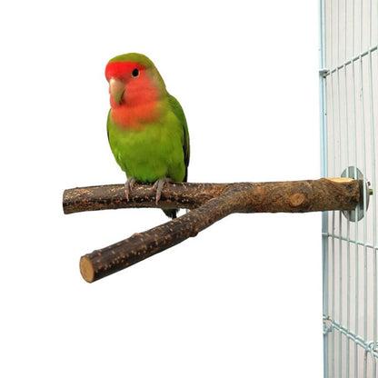 Natural Wood Pet Parrot Raw Wood Fork