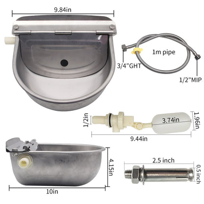 1 Set Automatic Cow Bowl Stainless Water Feeder