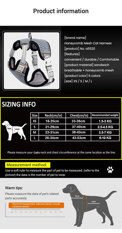 Cat Harness and Leash for Walking