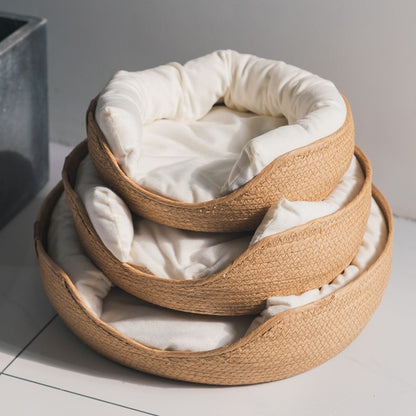 Pet Dog Beds Sofa Bamboo Weaving