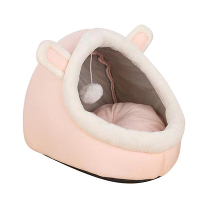 Washable Cave Bed for Small Plush Dogs