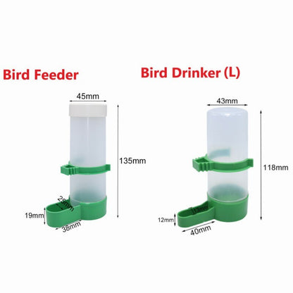 2PCS Bird Feeder Plastic Food Water Feeding Automatic Drinker