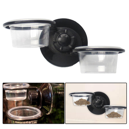 Reptile Feeder Lizard Chameleon Snake Gecko Bearded Dragon Feeding Ledge Bowls with Suction Cup Fodder Container Anti Escape