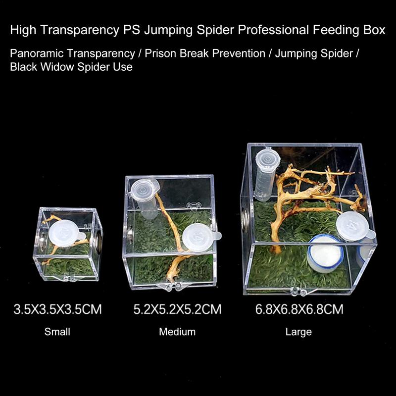 Reptile Breeding Box  Acrylic Reptile Habitat Cage  Insect Feeding Case Climbing Pet Terrarium Tank  Clear Mini Crawling Pe
