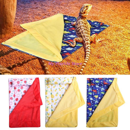 Reptile Beds Lizard Bed Bearded Dragon Pets' Sleeping Bag Little Animal Lounger Accessories Breathable Flannel Pillow +Blanket