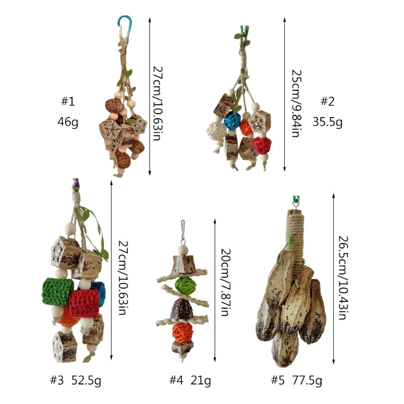 Colorful Hanging Parrot Bird Molar Toy