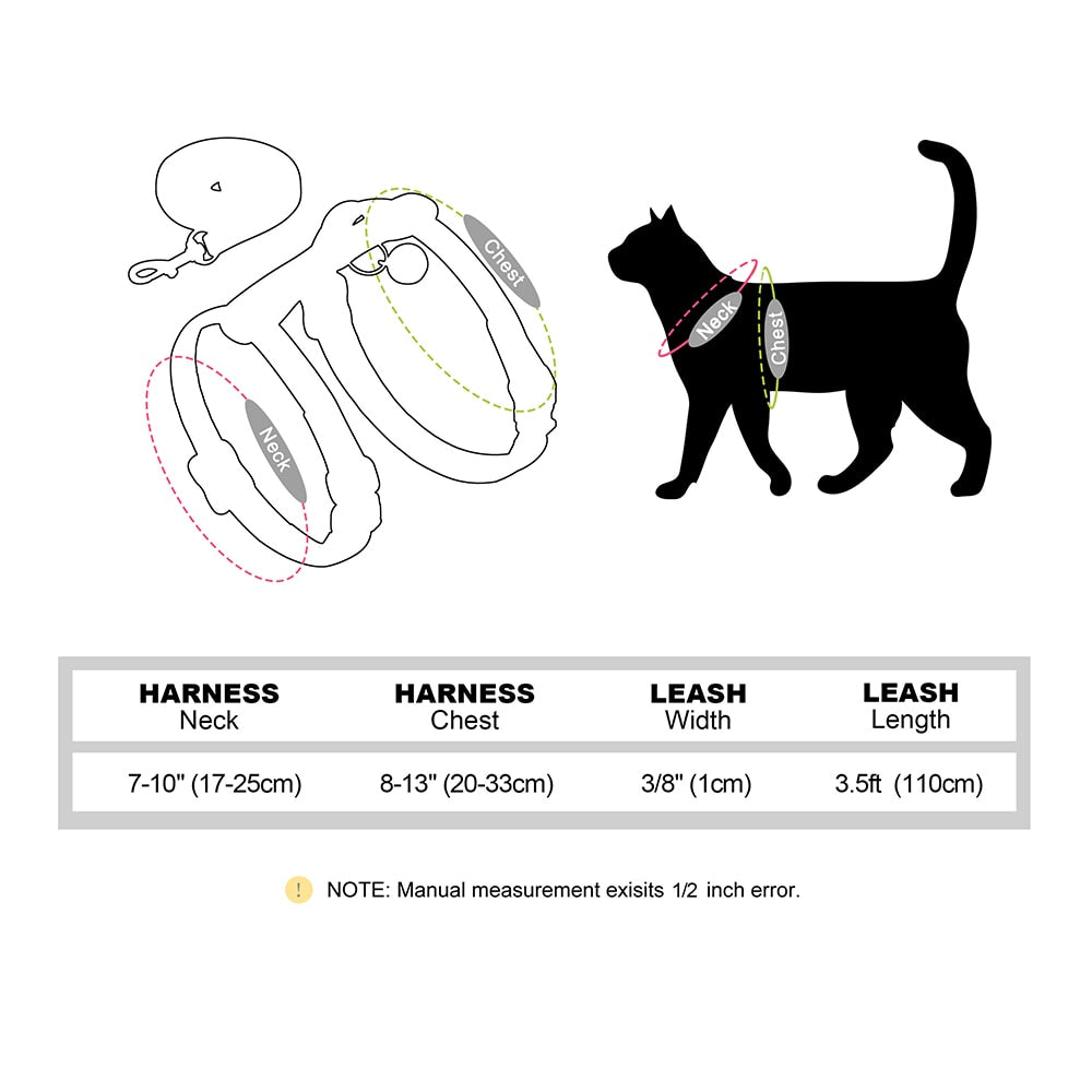 Nylon Cat Harness and Leash Set