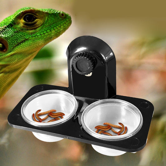 1pcs ABS Reptile Tank Food Water Feeding Bowl