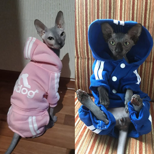 Cute Cat Sweater Hoodie Winter Warm Pet Clothes