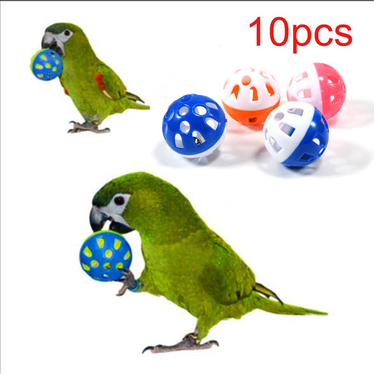 Pet Parrot Toy Colorful Hollow Rolling Bell