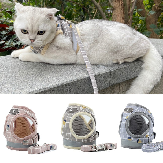 Reflective Pet Cat Harness and Leash Set for Cats Gotas Sphynx Harnesses Walking Dog Leash mascotas Accesorios szelki dla kota