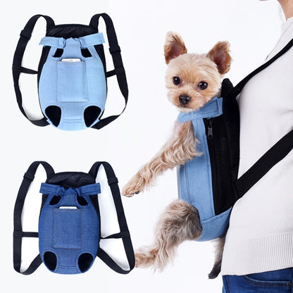 Denim Pet Dog Backpack Outdoor Travel Dog Carrier