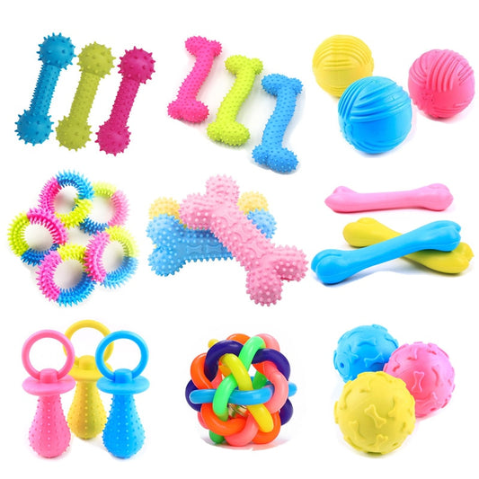 15 Style Pet Dog Toy Chew Squeaky Rubber Toys