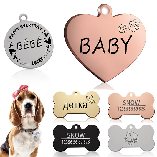 Custom Dog Cat ID Tag Engraved Personalized Pet Collar