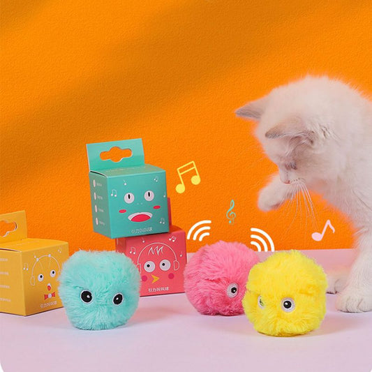 Smart Cat Toys Interactive Sound Ball Plush Electric Catnip Training Toy