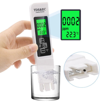 3 In 1 TDS Meter Test Water Quality EC Conductivity Tester
